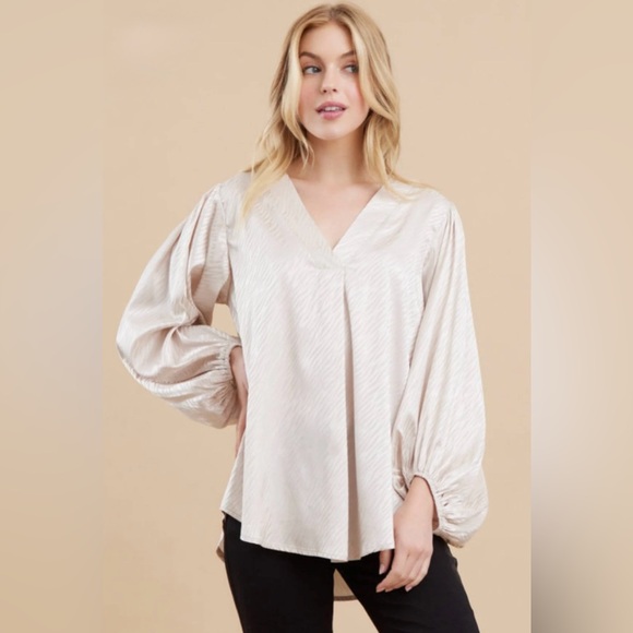 JODIFL Tops - NWT JODIFL Nothing To Lose Champagne Blouse Size M